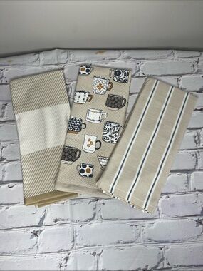 Kate Spade Beige Kitchen Tea Towels - 3-Pack